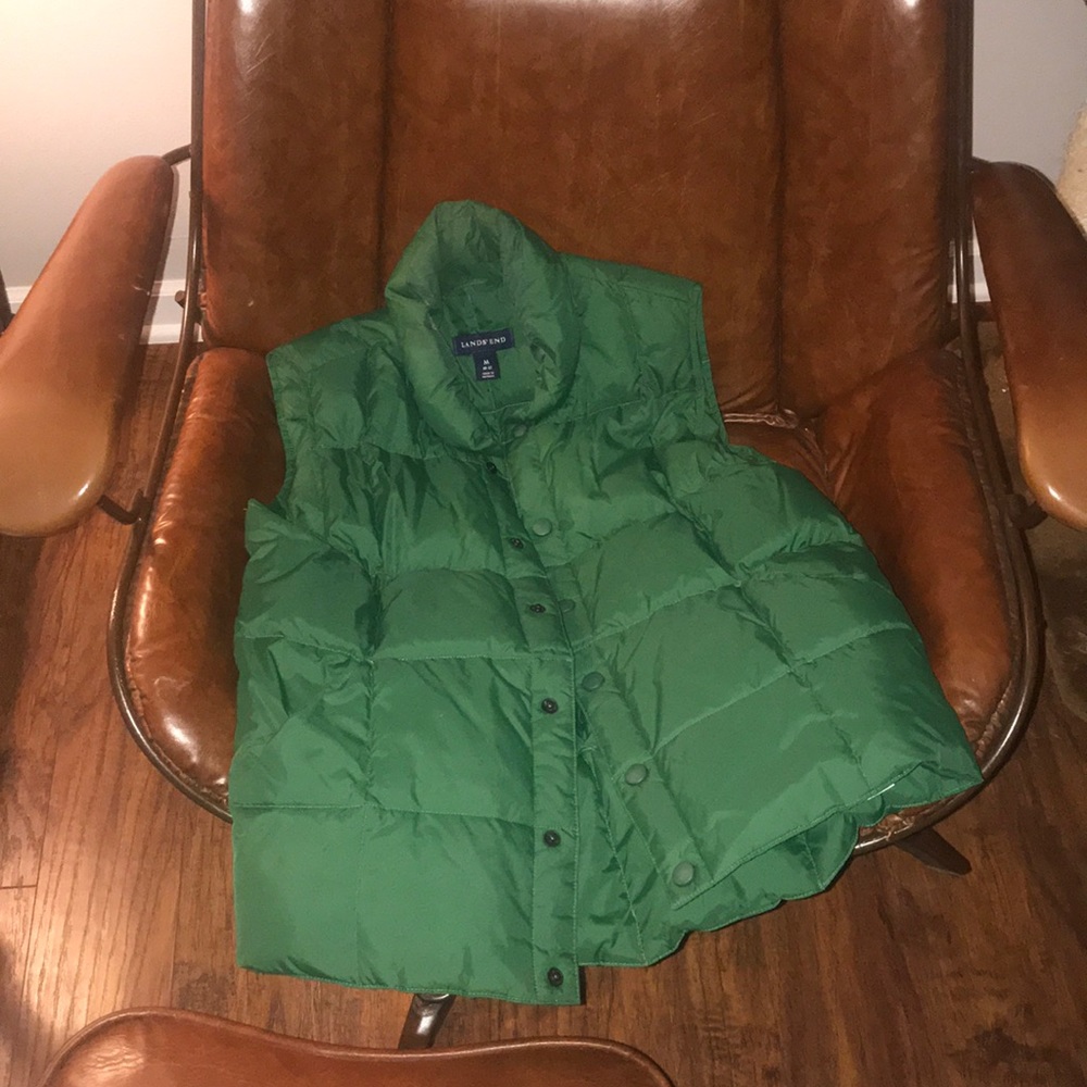 Lands End Green Down Vest